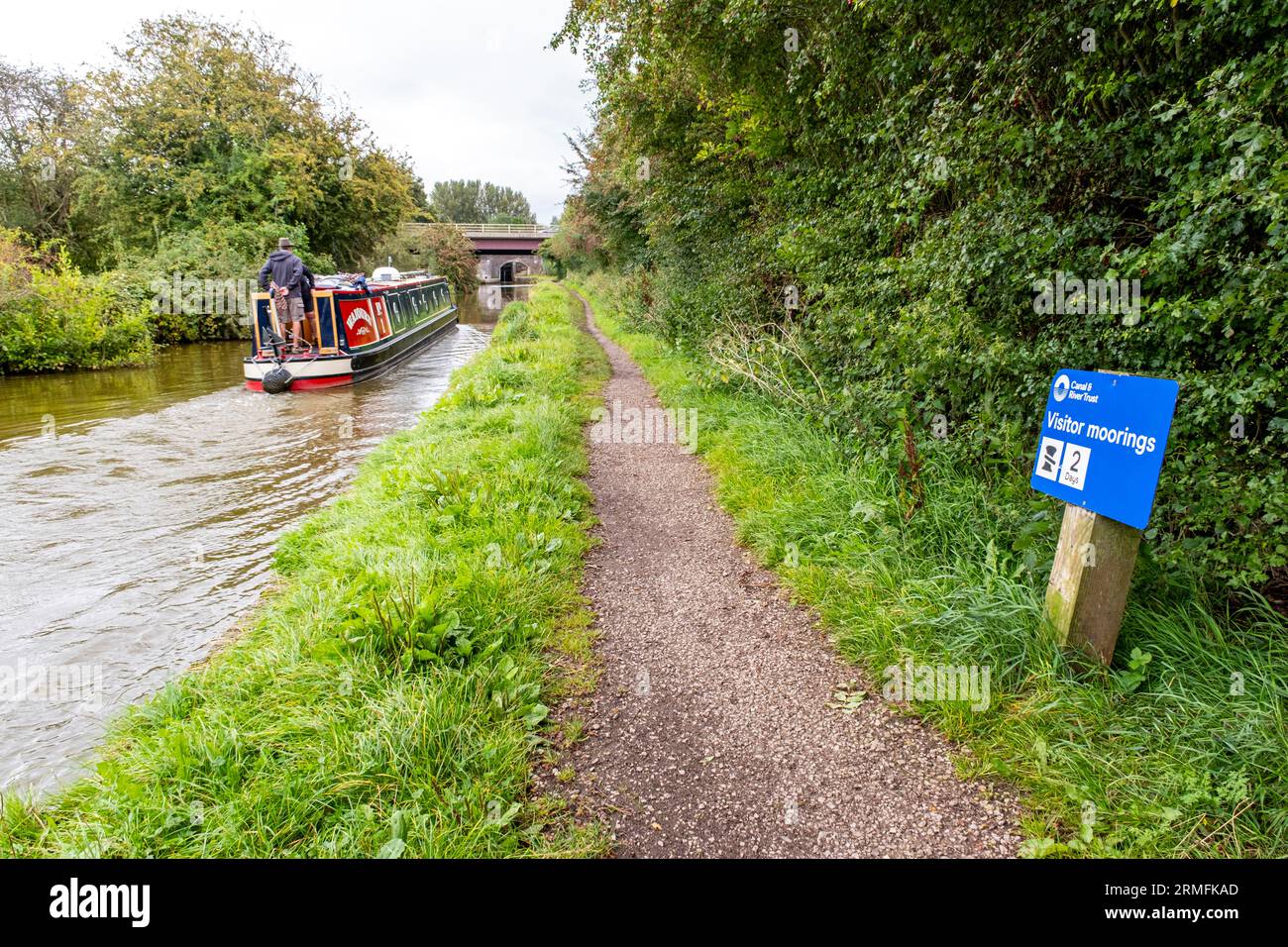 Canal & River trust sign, 2 days visitor moorings in Wheelock near Sandbach Cheshire UK Stock Photo