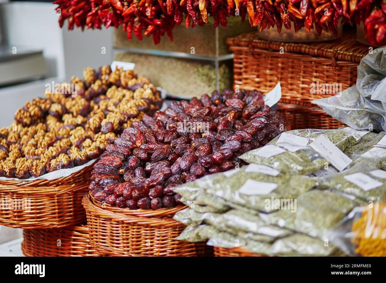 Dry dates on farmer market in Funchal, Madeira island, Portugal Stock Photo Alamy