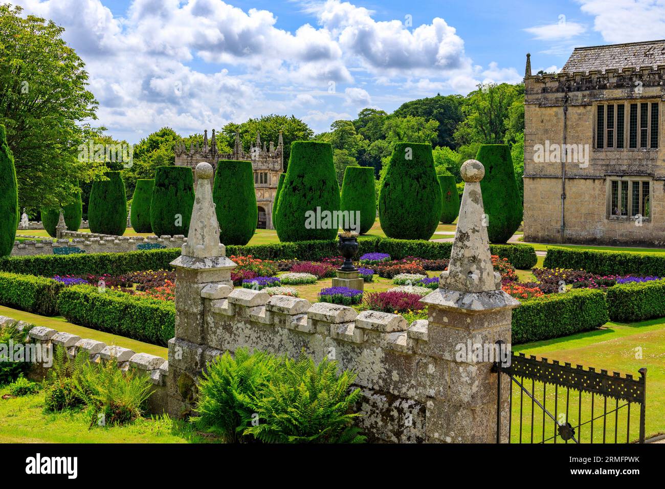 A colourful bedding plant display at the historic Lanhydrock House and