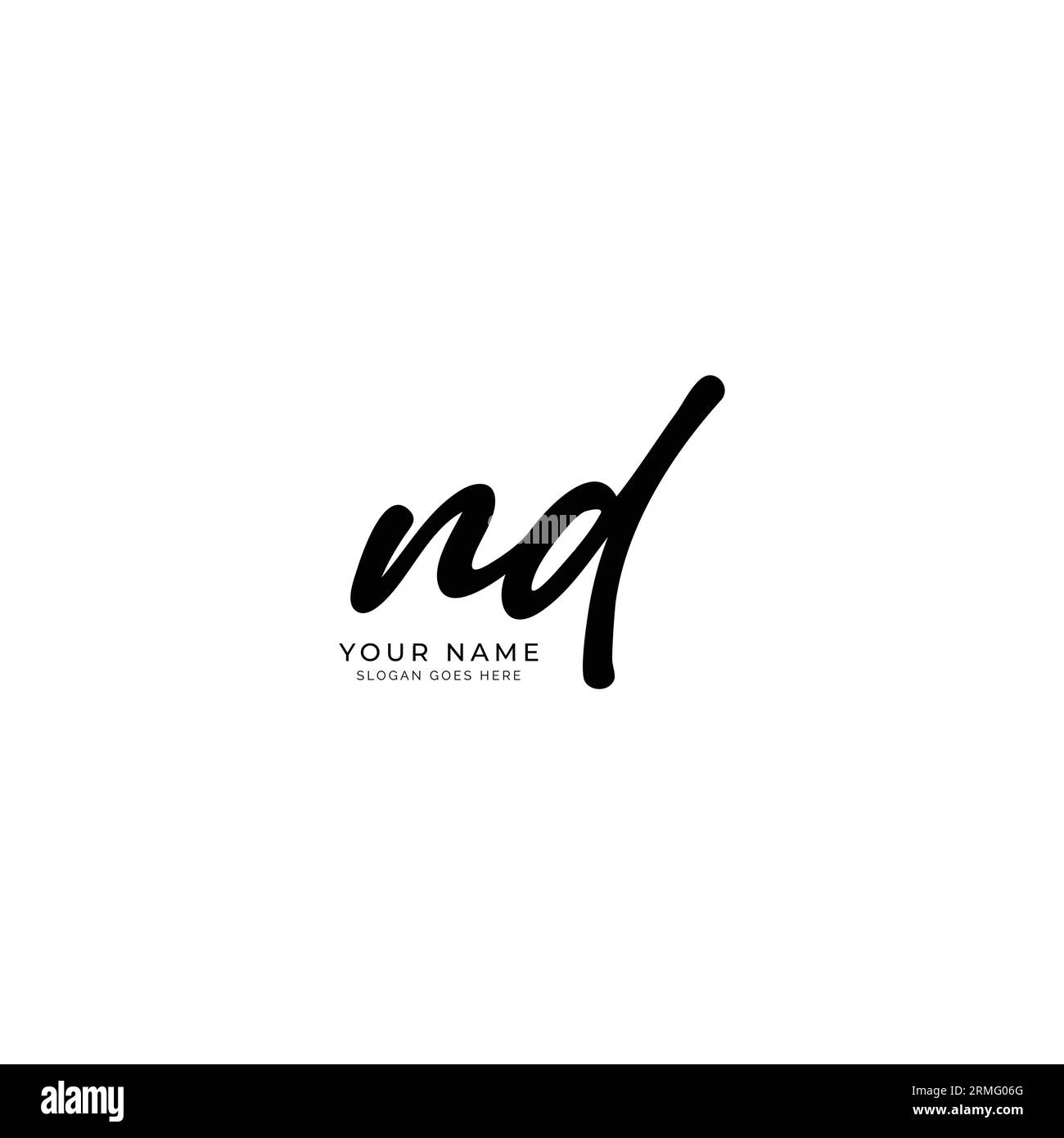 N, D, ND Initial letter handwritten and signature vector image logo Stock Vector