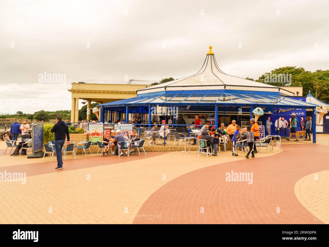 Marcos Cafe made famous in the Gavin and Stacey  series, Barry Island Wales UK. August 2023 Stock Photo