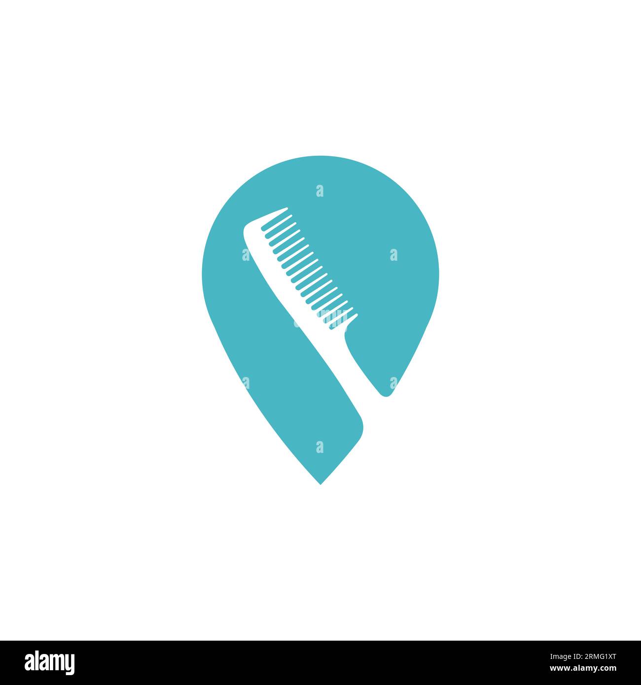 Scissor and comb barber shop pin point icon logo for map vector image. Map pin for barber shop location. map marker, pointer, salon, haircut, hairstyl Stock Vector