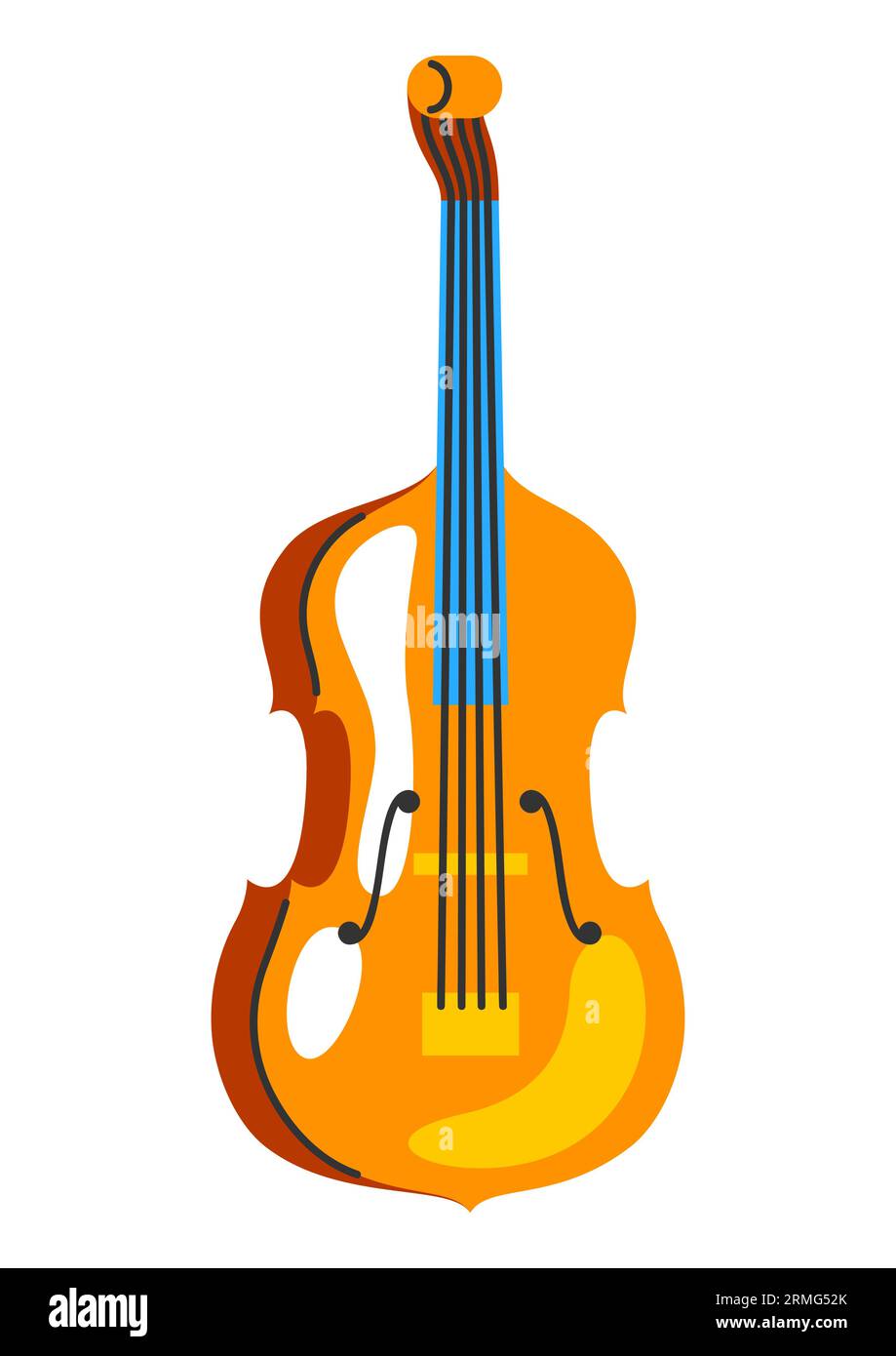 Illustration of double bass. Jazz musical instrument Stock Vector Image