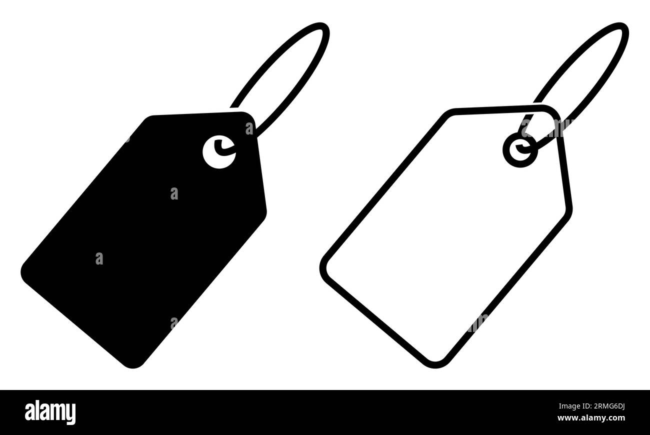 Set of price tag icons. Flat and line art style. Vector illustration isolated on white background Stock Vector