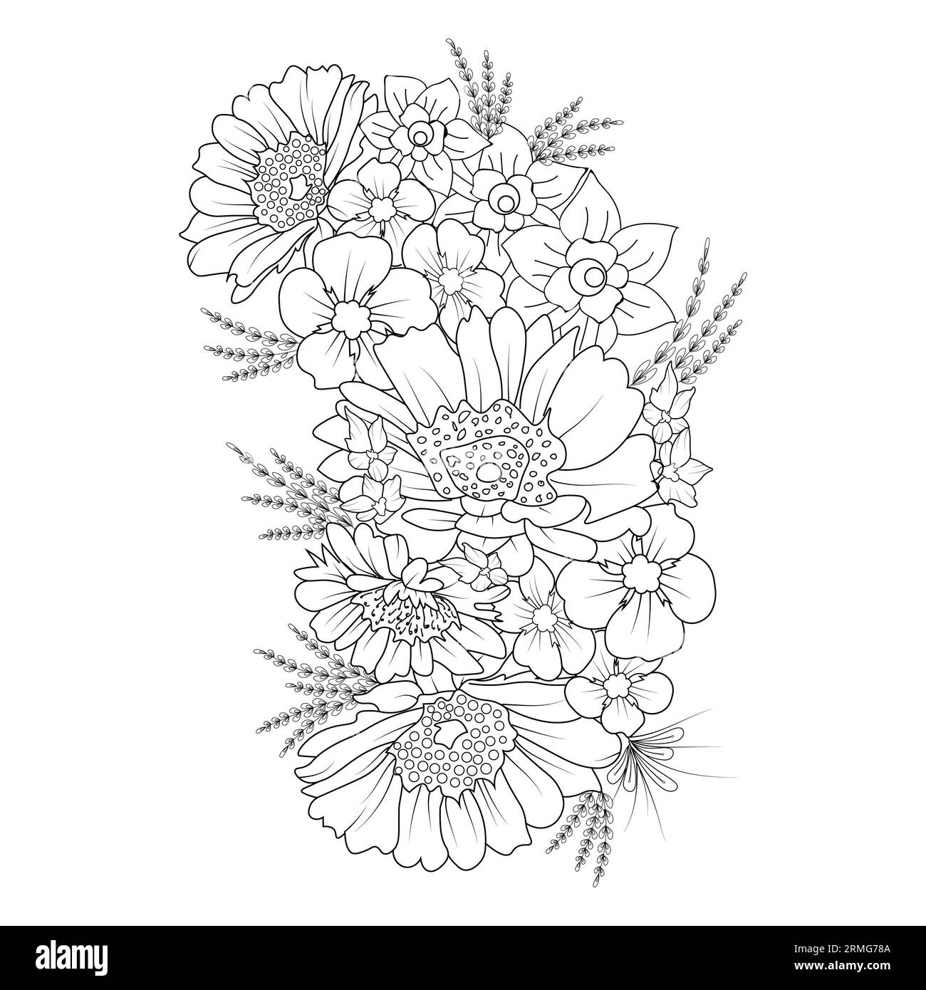 Abstract flower coloring pages hi-res stock photography and images - Alamy