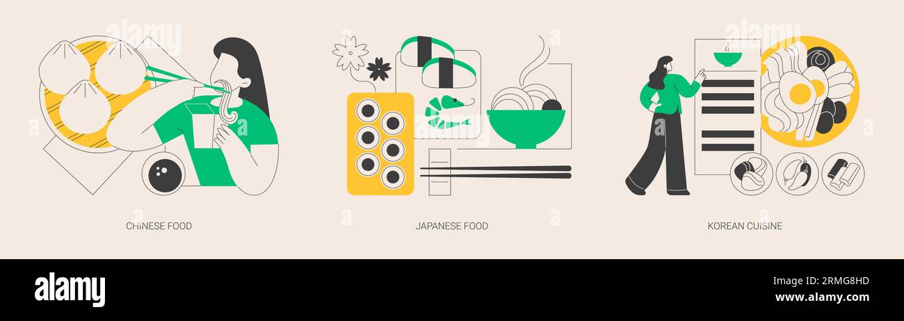 Asian food abstract concept vector illustrations Stock Vector Image ...