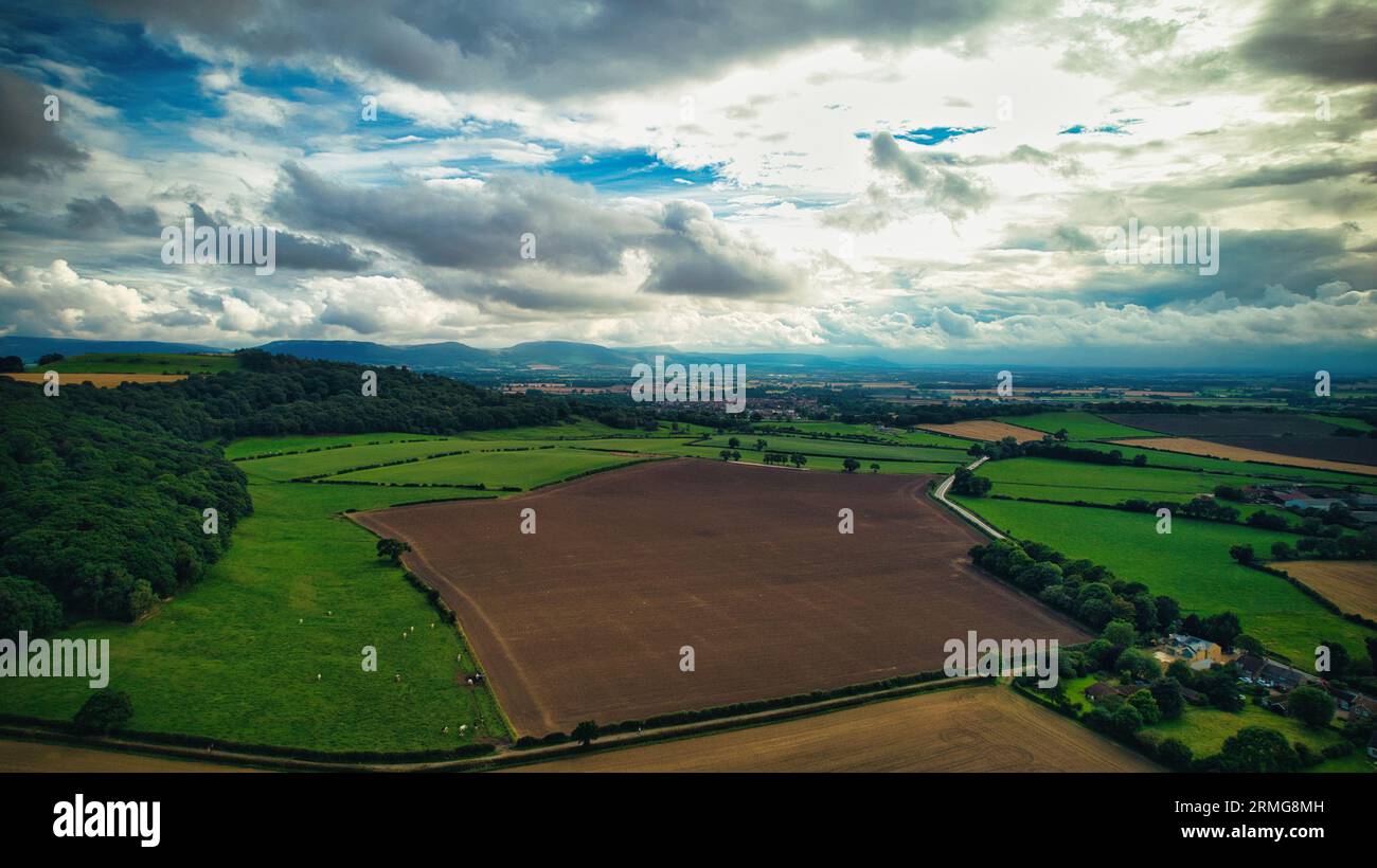 Scenic aerial photo of the nature in Yorkshire Stock Photo