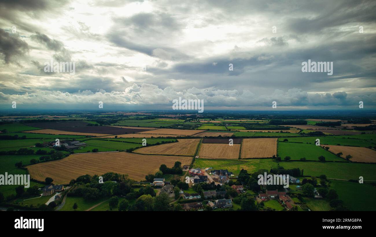 Scenic aerial photo of the nature in Yorkshire Stock Photo