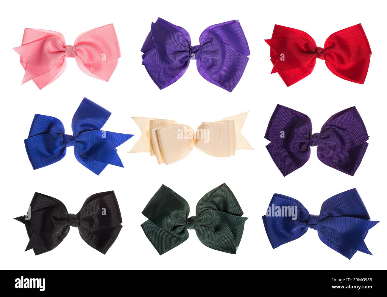 Bright colored ribbons bows set isolated on white background Stock ...