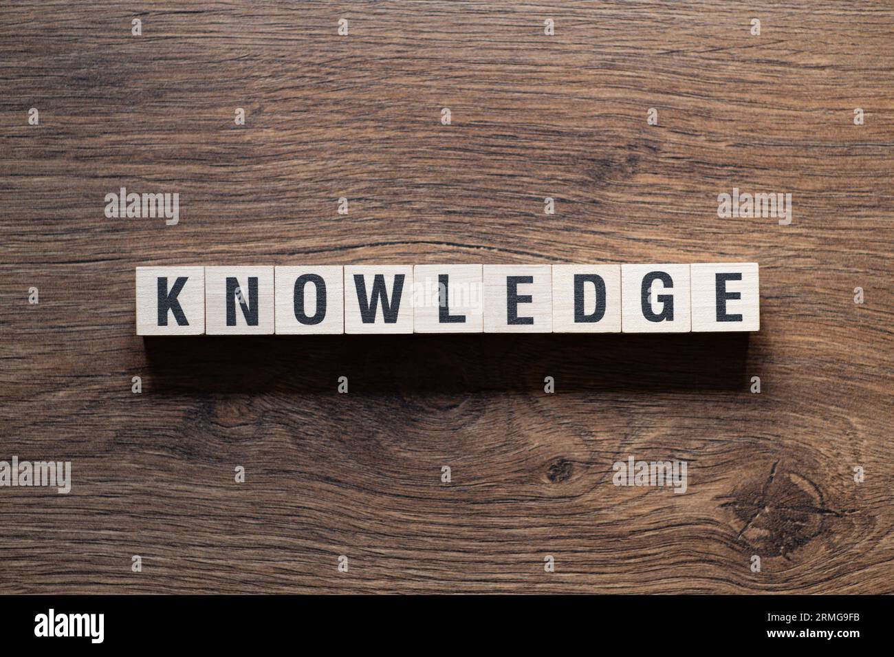 Knowledge word concept on building blocks, text Stock Photo Alamy