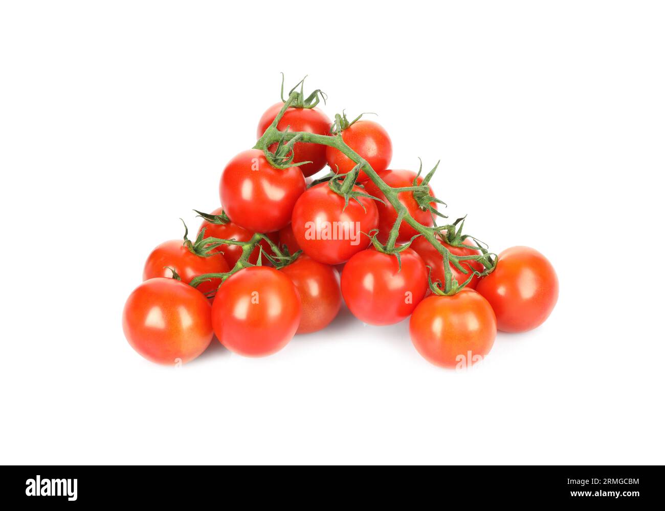 Branches of red ripe cherry tomatoes isolated on white Stock Photo - Alamy