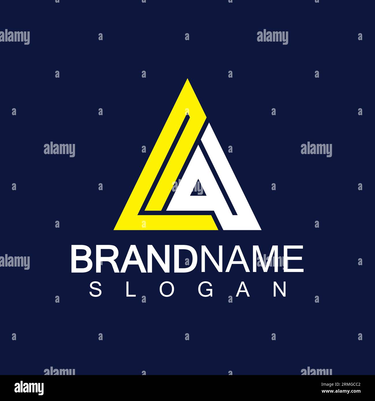 Creative letter LA triangle shape monogram logo Stock Vector