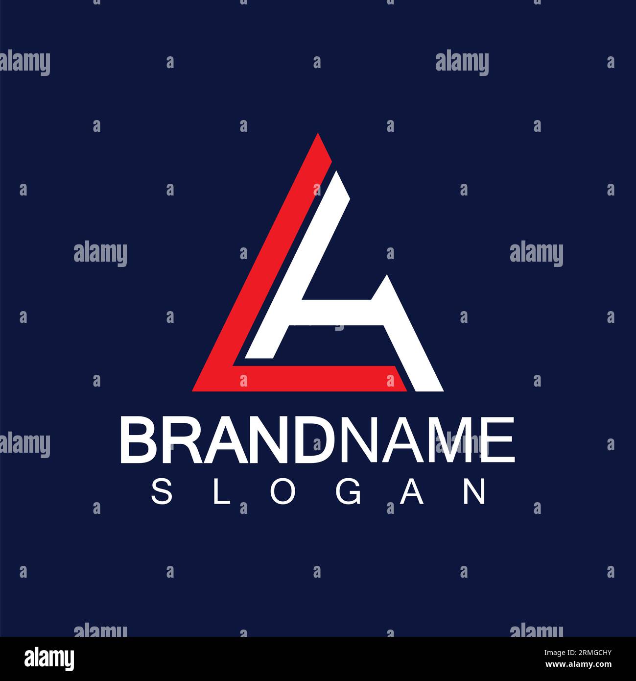 Creative letter LA triangle shape monogram logo Stock Vector