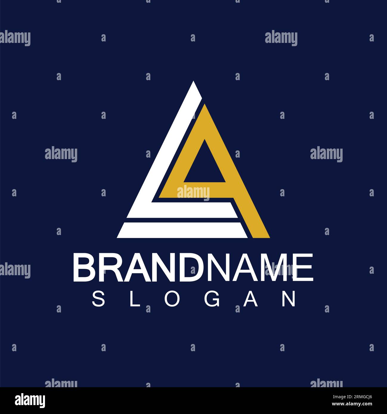 Creative letter LA triangle shape monogram logo Stock Vector Image ...