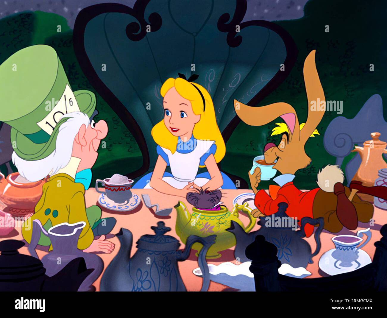 Alice In Wonderland Mad Hatter Alice March Hare Stock Photo Alamy