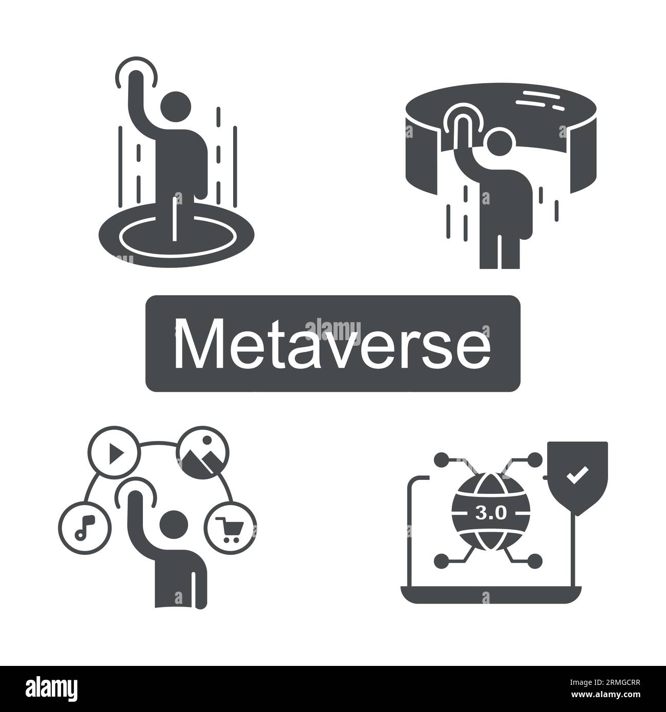 Metaverse Icon - Metaverse Symbol - Virtual Reality Icon - Augmented