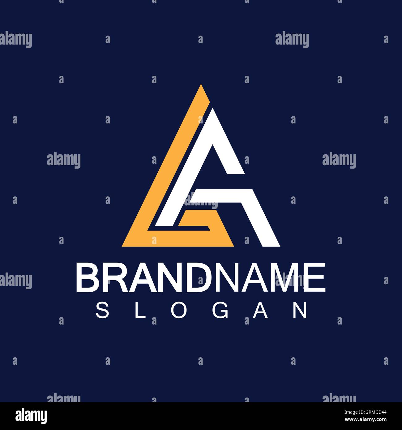 Creative letter LA triangle shape monogram logo Stock Vector