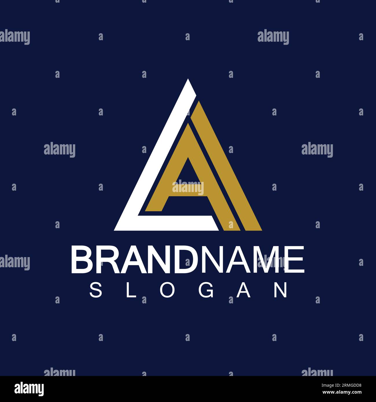 Creative letter LA triangle shape monogram logo Stock Vector