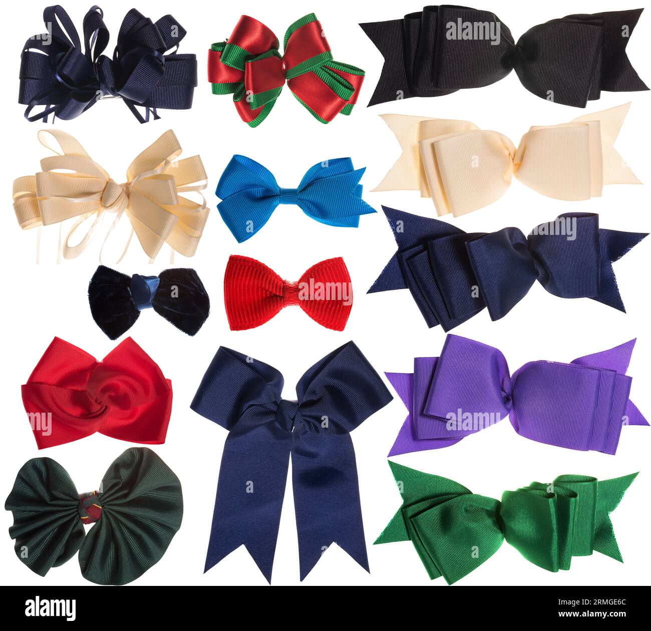 Bright colored ribbons bows set isolated on white background Stock ...