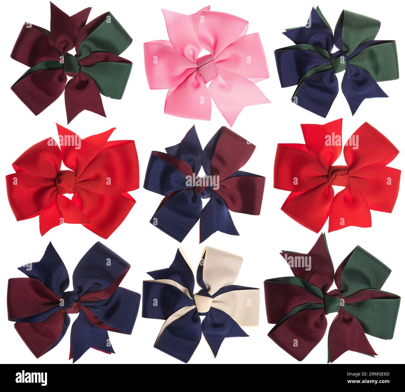 Bright colored ribbons bows set isolated on white background Stock ...