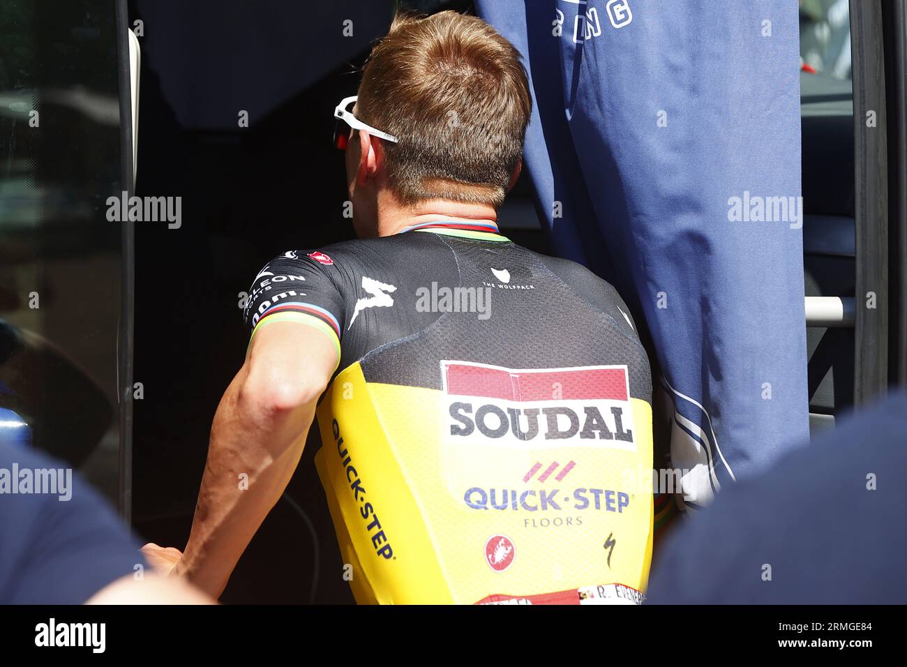 Arinsal, Andorra. 28th Aug, 2023. Belgian Remco Evenepoel of Soudal Quick-Step pictured during stage 3 of the 2023 edition of the 'Vuelta a Espana', Tour of Spain cycling race from Suria to Arinsal, Andorra (158, 5 km), Monday 28 August 2023. The Vuelta takes place from 26 August to 17 September. BELGA PHOTO JOSEP LAGO Credit: Belga News Agency/Alamy Live News Stock Photo