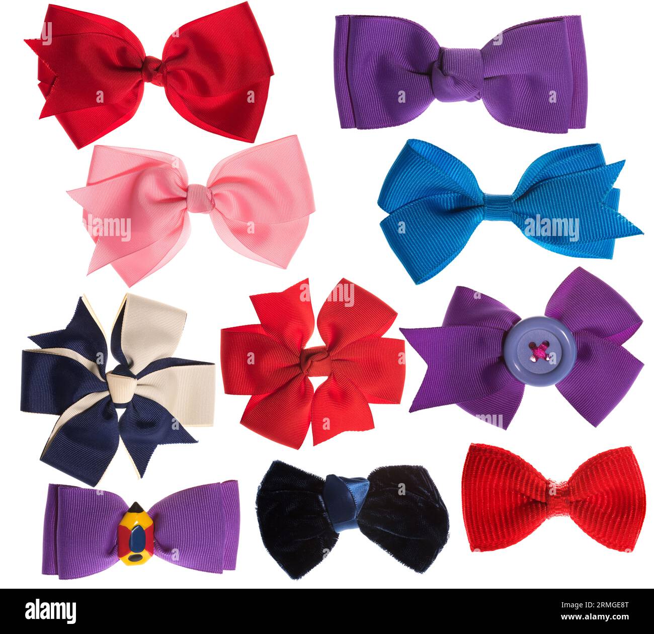Bright colored ribbons bows set isolated on white background Stock ...