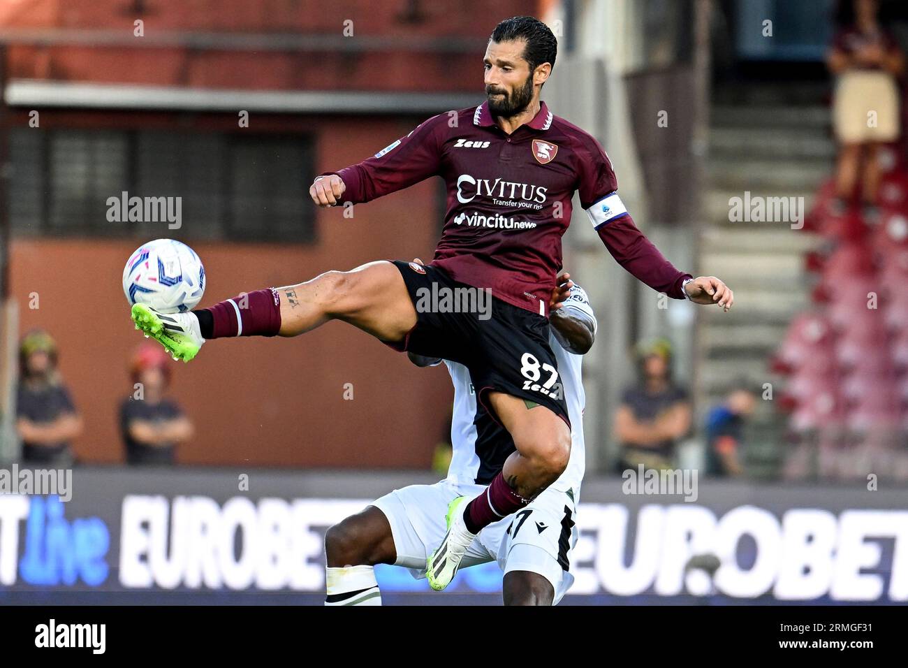 Salerno, Italy. 28th Aug, 2023. Antonio Candreva of US Salernitana in action during the Serie A football match between US Salernitana and Udinese Calcio at Arechi stadium in Salerno (Italy), August 28th, 2023. Credit: Insidefoto di andrea staccioli/Alamy Live News Stock Photo