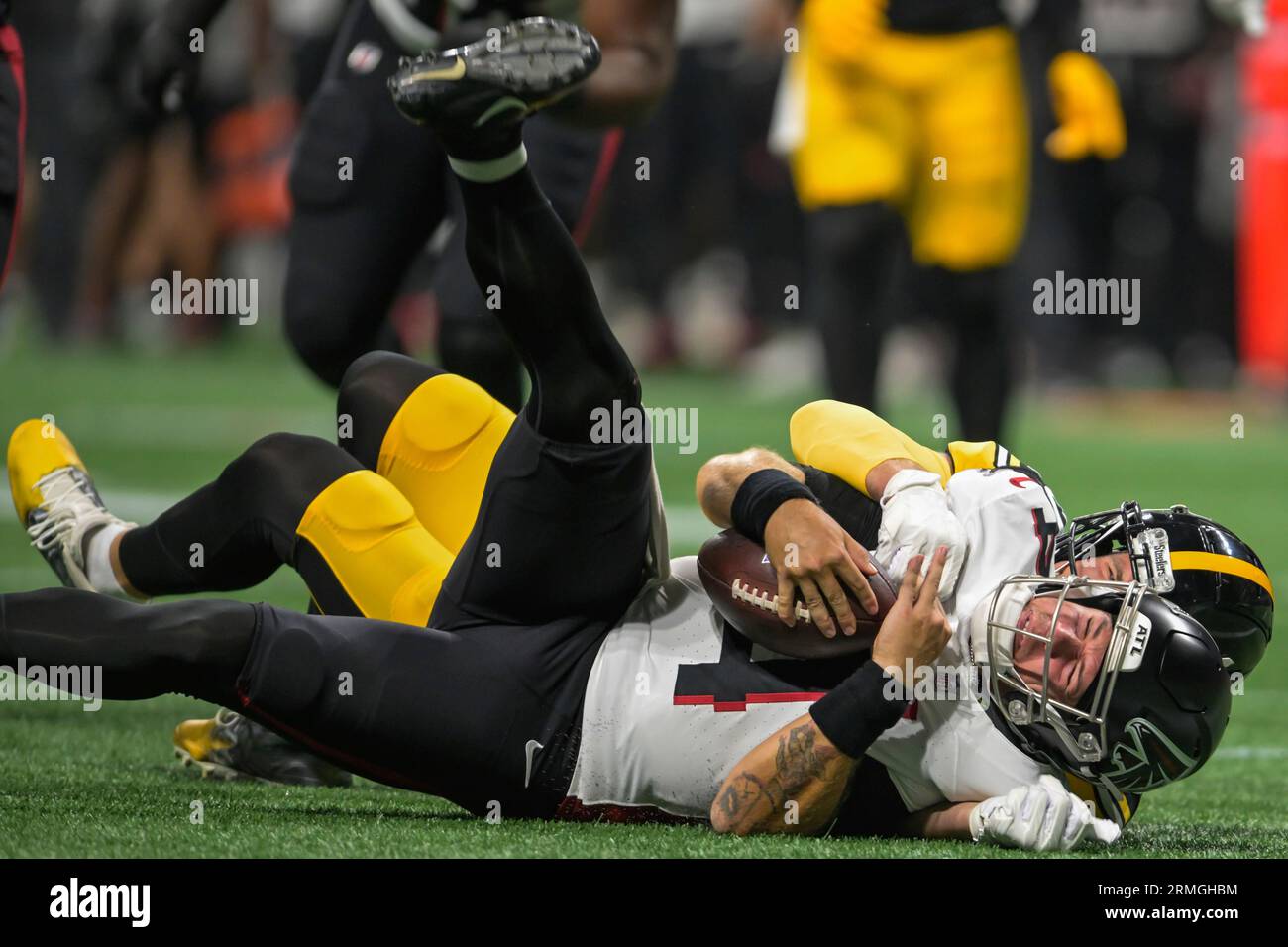 Atlanta Falcons quarterback Taylor Heinicke (4) throws the ball as he  practices on the field before an NFL pre-season football game against the  Miami Dolphins, Friday, Aug. 11, 2023, in Miami Gardens