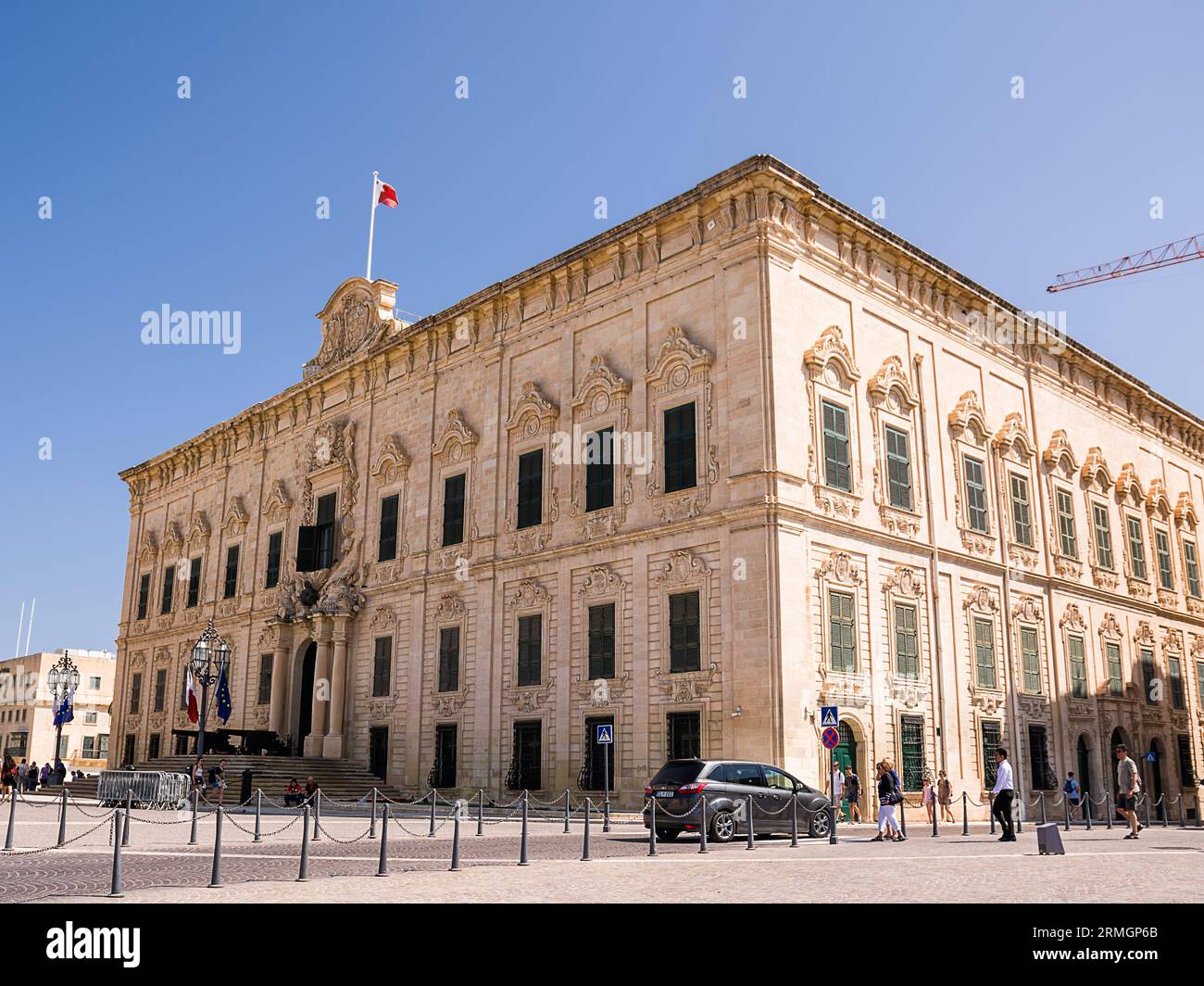 Valletta, Malta - 17 June 2023: Auberge de Castille now the residence of the Prime Minister in the center of Valletta, Malta Stock Photo