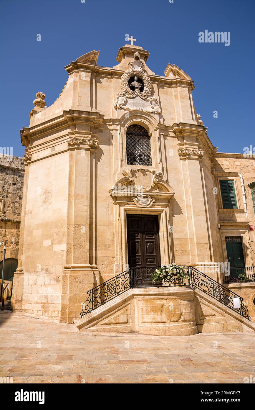 Church of Our Lady of Victory, first church built in Valletta, Malta Stock Photo