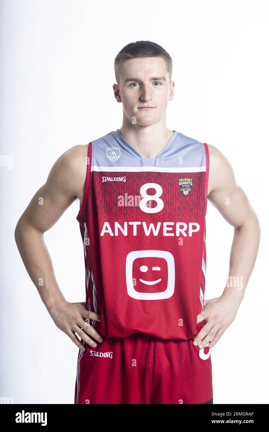 Antwerp, Belgium. 28th Aug, 2023. Antwerp's Jo Van Buggenhout poses at