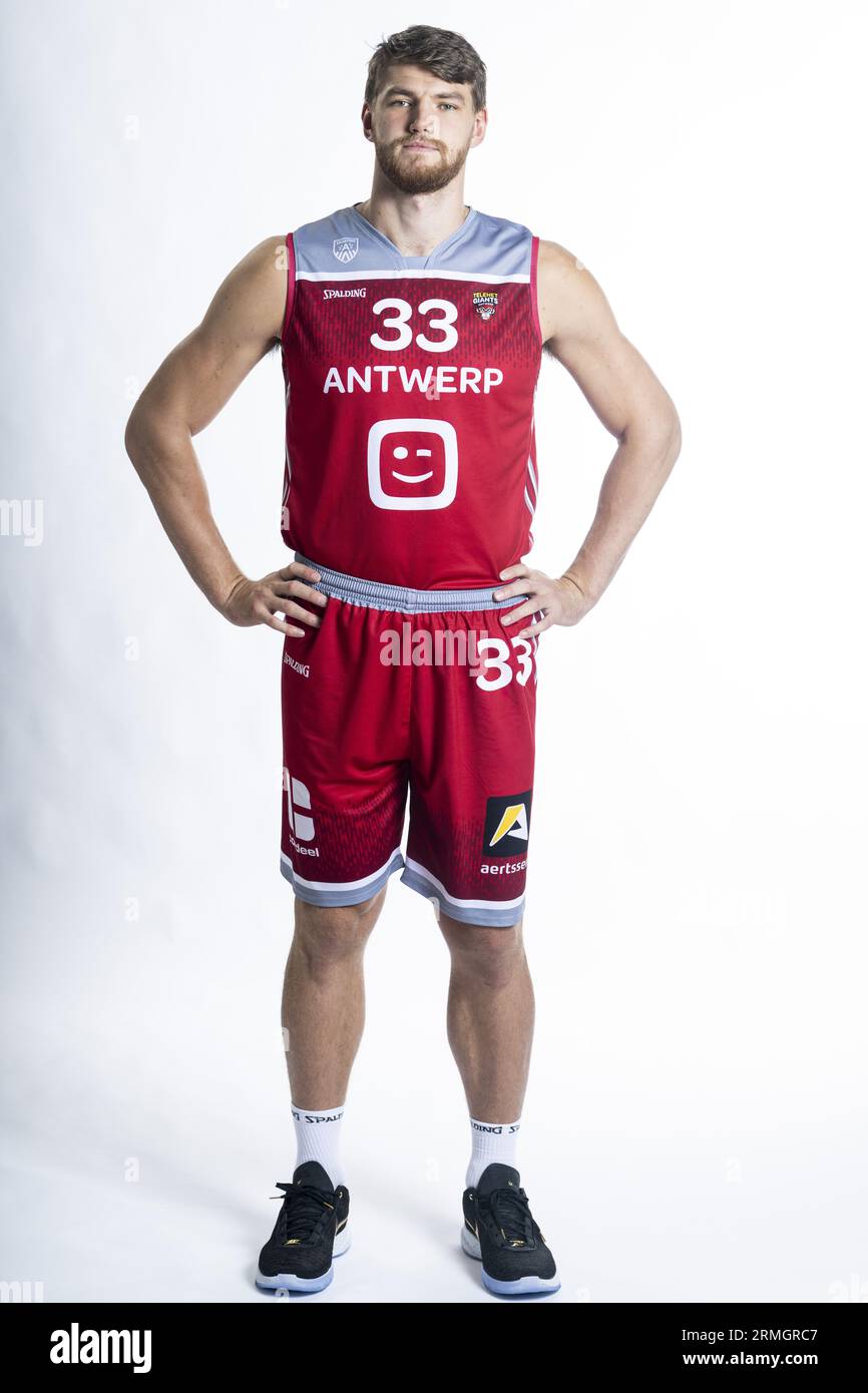 Antwerp, Belgium. 28th Aug, 2023. Antwerp's Asbjorn Midtgaard poses at