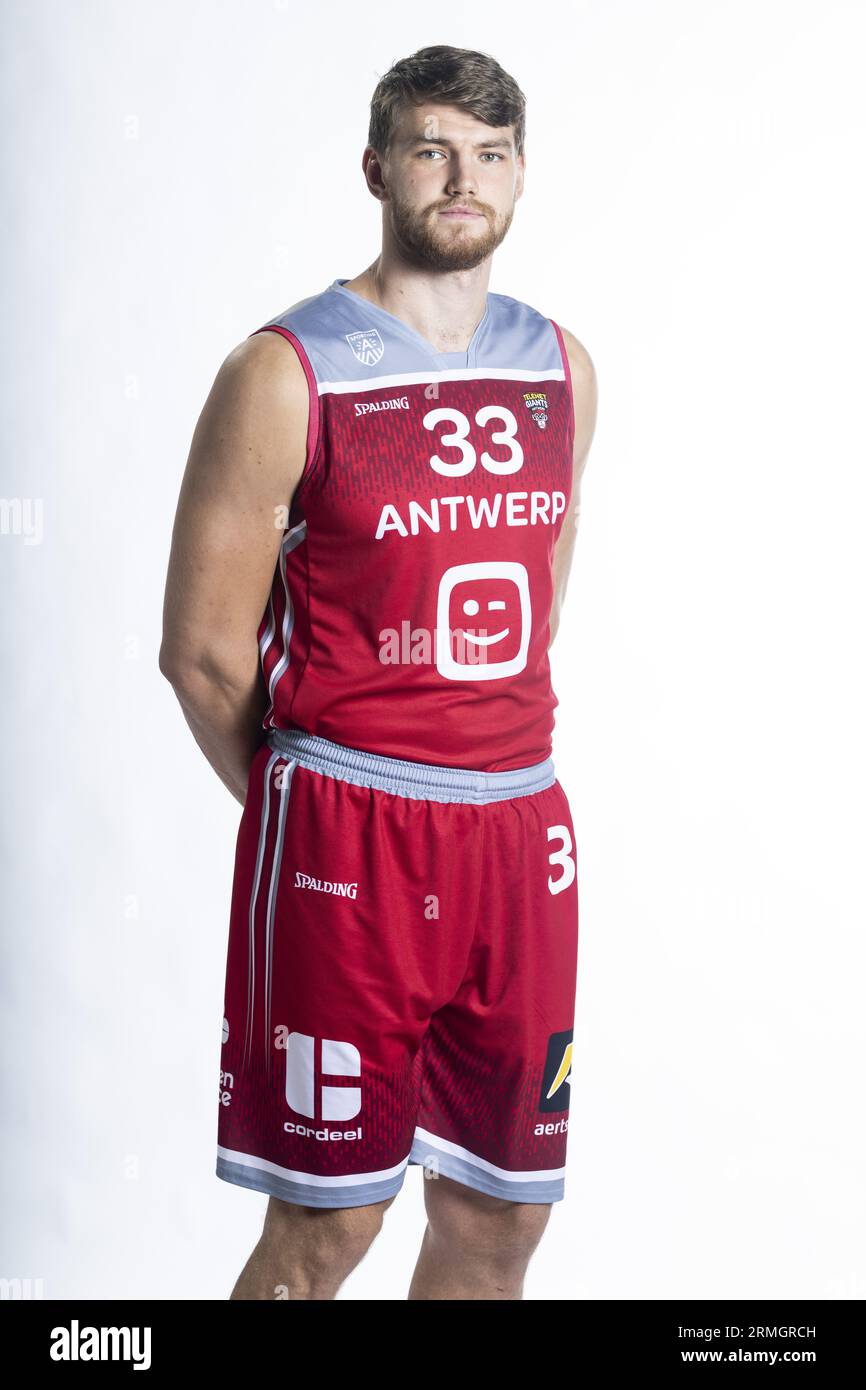 Antwerp, Belgium. 28th Aug, 2023. Antwerp's Asbjorn Midtgaard poses at