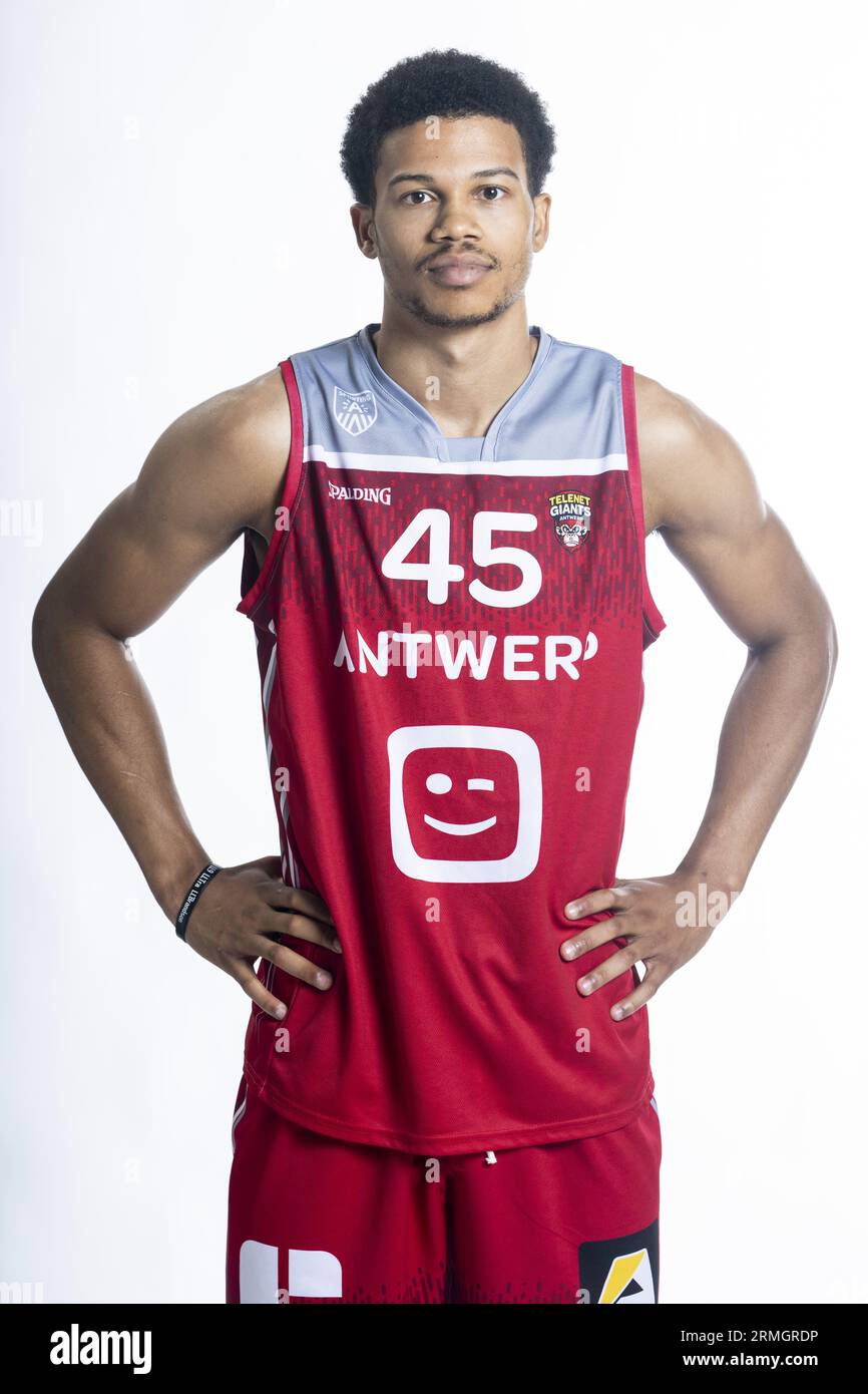 Antwerp, Belgium. 28th Aug, 2023. Antwerp's Rasir Bolton poses at a