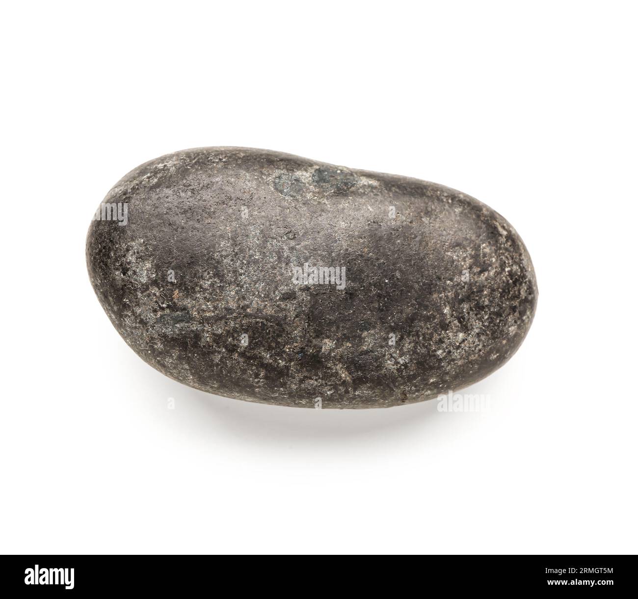 Black pebble stone on white background Stock Photo - Alamy