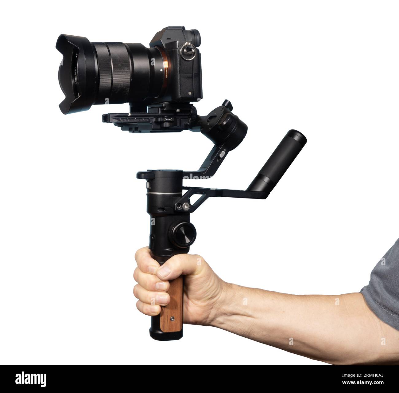 the gimbal with the camera on a transparent background Stock Photo