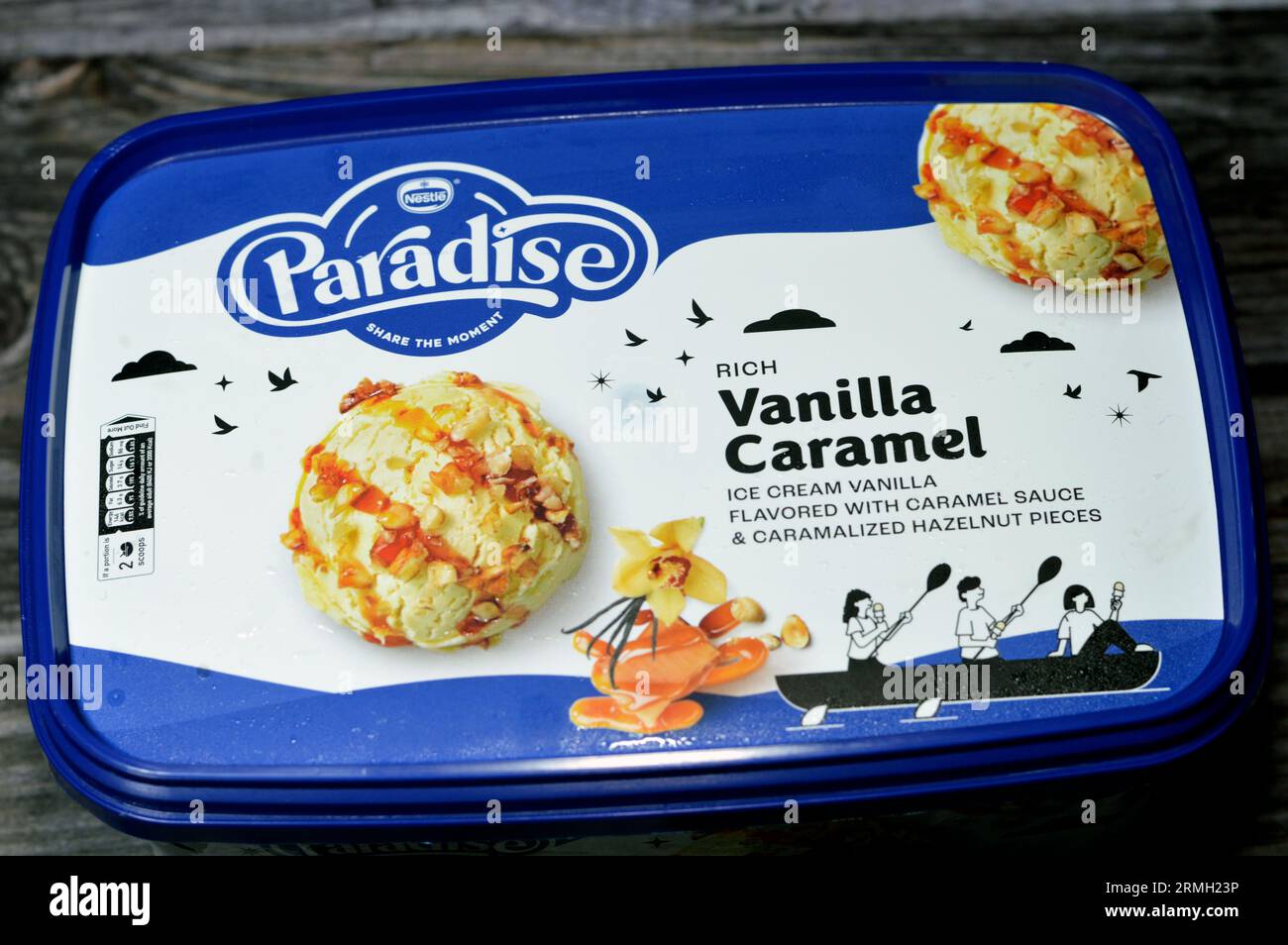 Cairo, Egypt, August 27 2023 Nestle paradise rich vanilla ice cream