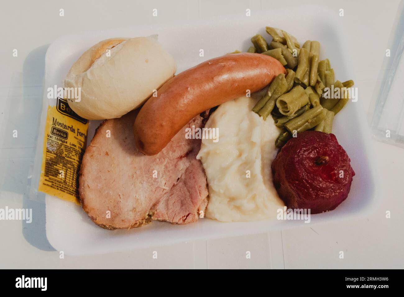disposable plate with traditional swedish food Stock Photo