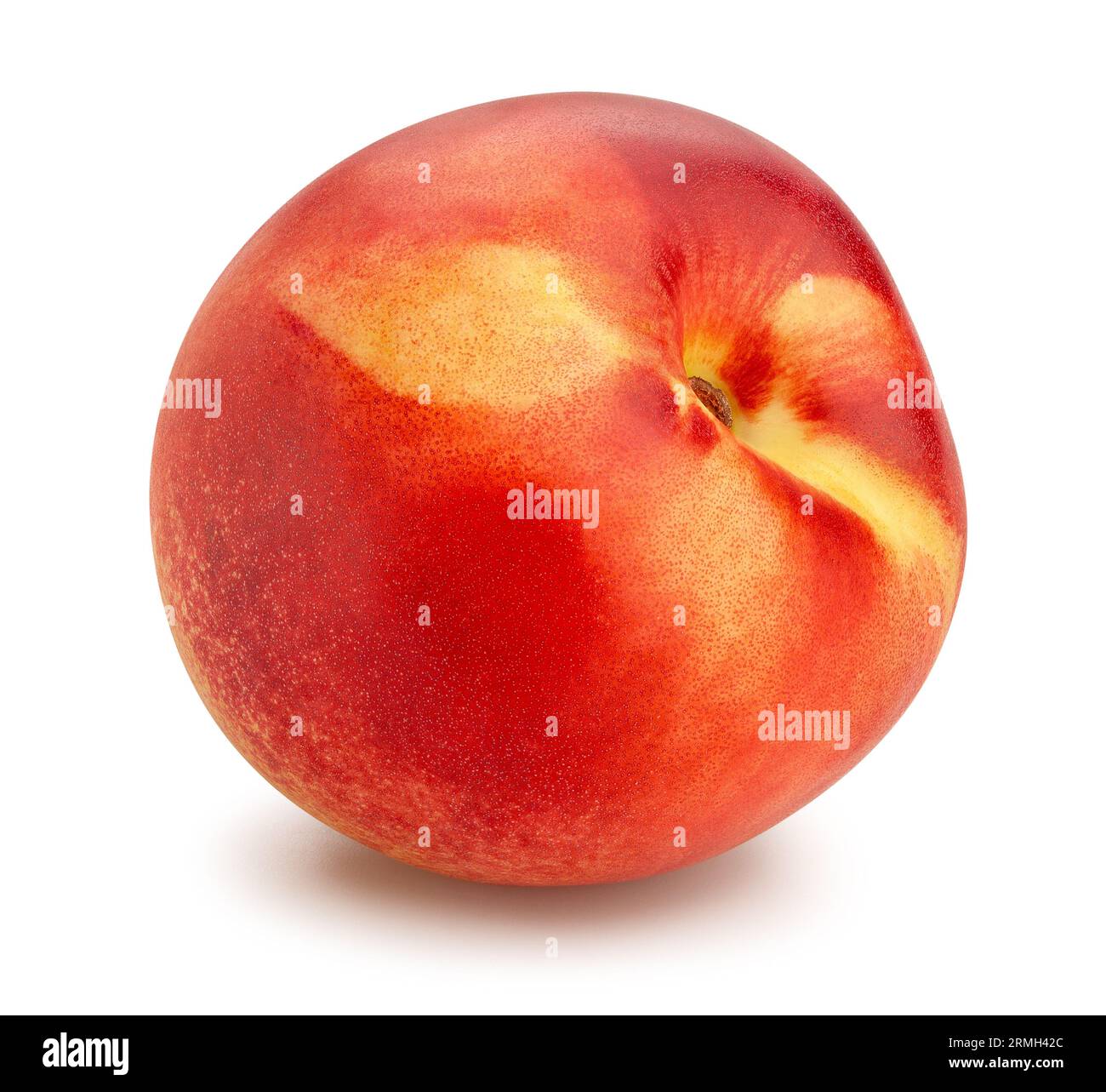 white nectarine path isolated on white Stock Photo