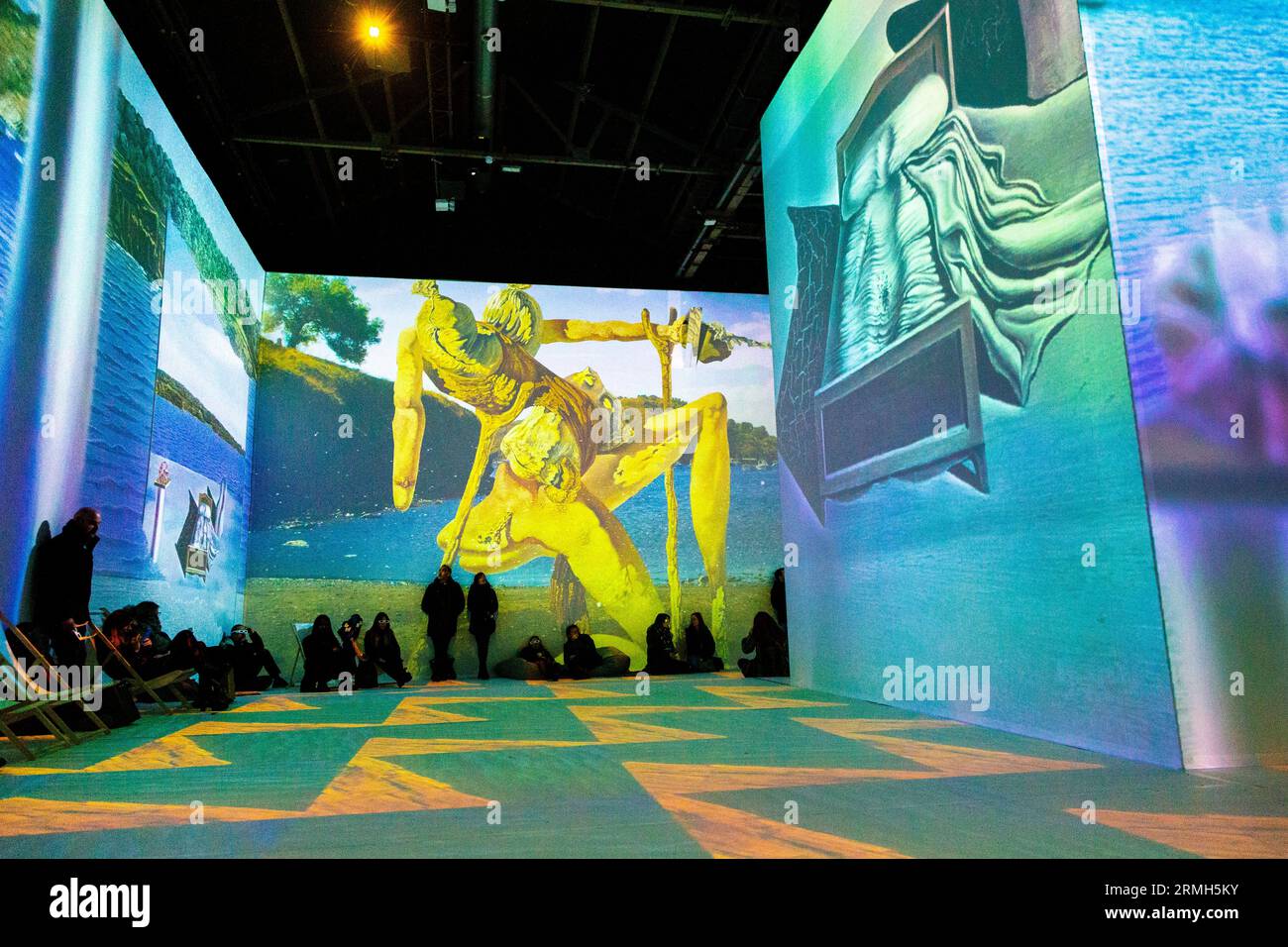 Art projections at the Dalí Cybernetics London: The Immersive Experience, London, England Stock Photo