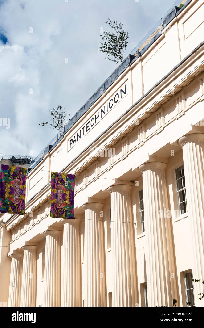 Exterior of Pantechnicon Nordic and Japanese concept store and food hall in Knightsbridge, London, UK Stock Photo