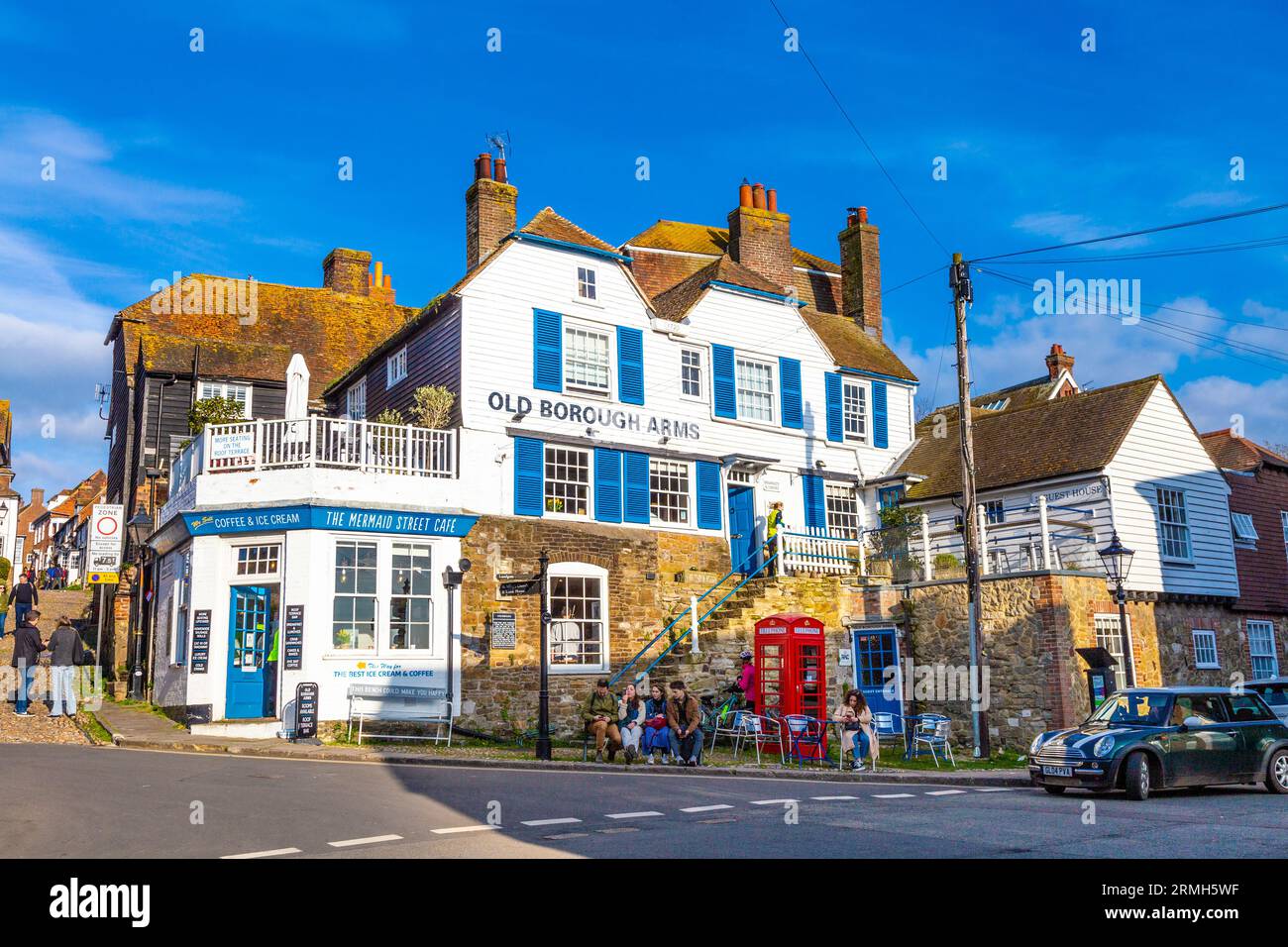 Old Borough Arms guesthouse and cafe, Rye, East Sussex, England Stock Photo