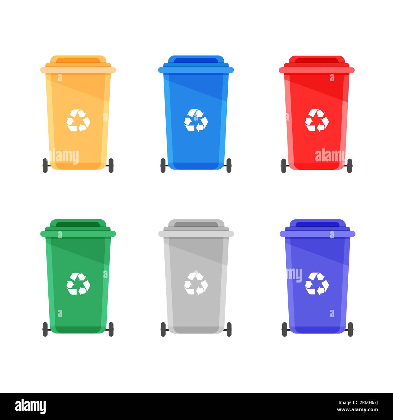 Set of sorting bins for garbage of different colors illustration in a flat  design Stock Vector Image & Art - Alamy