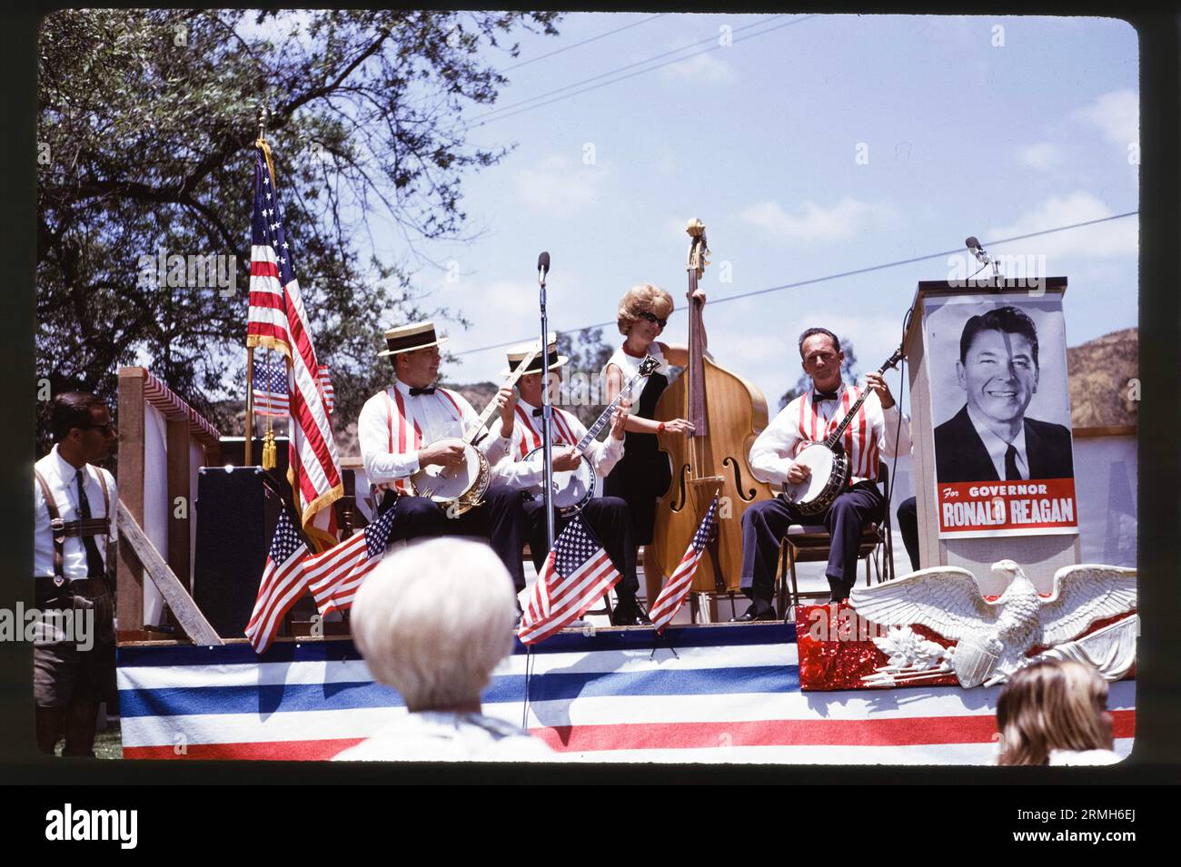 Hollywood actor Ronald Reagan campaigns for California governor in 1966 in Southern California. Stock Photo