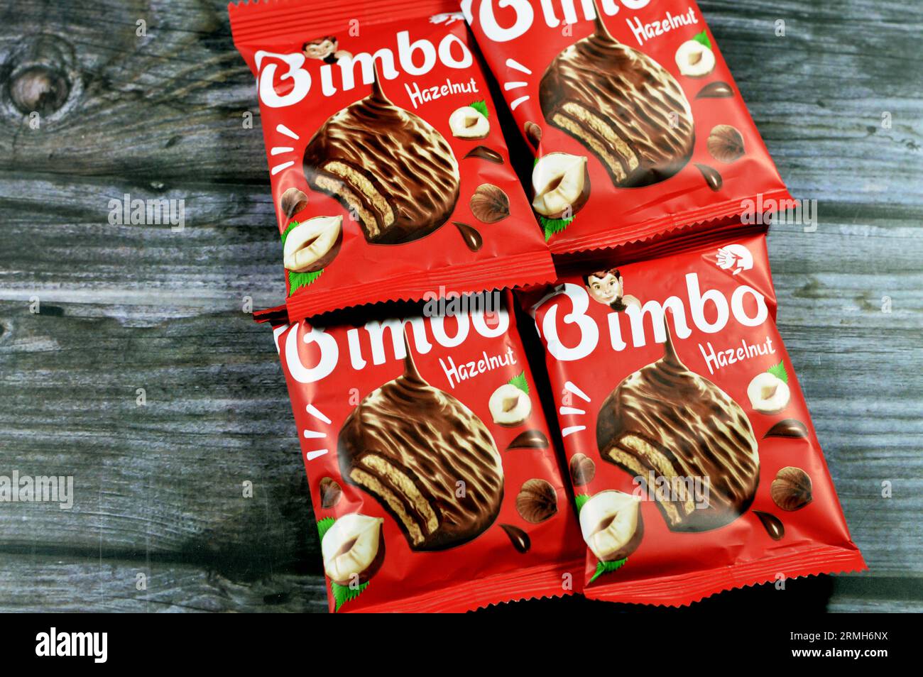 Cairo, Egypt, August 21 2023: Bimbo hazelnut with chocolate cream biscuit,  Tasty and delicious biscuits that come with creamy choco filling. Made with  Stock Photo - Alamy