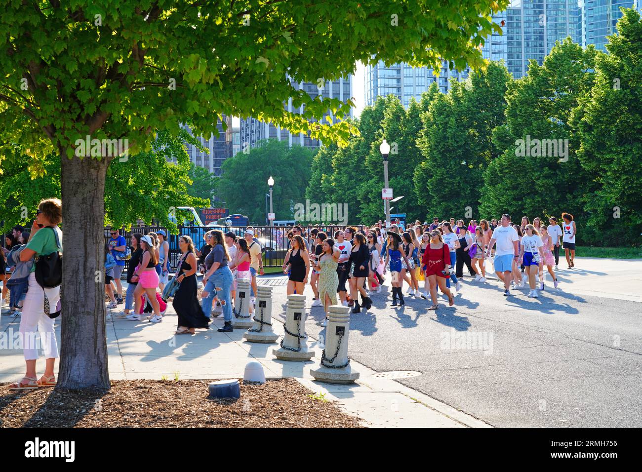 CHICAGO, IL 2 JUNE 2023 View of Swiftie fans dressed up to attend the