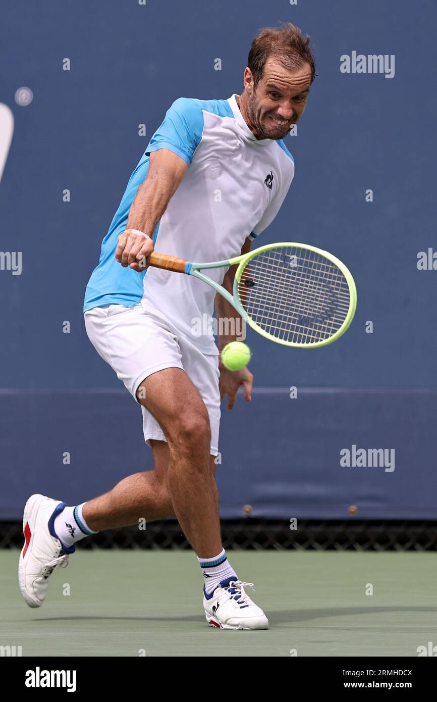 Richard Gasquet in action during a men's singles match at the 2023 US Open,  Monday, Aug. 28, 2023 in Flushing, NY. (Dustin Satloff/USTA via AP Stock  Photo - Alamy