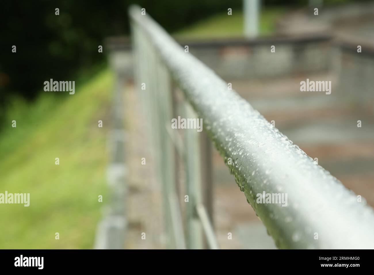 Metal railing with rain drops hi-res stock photography and images - Alamy