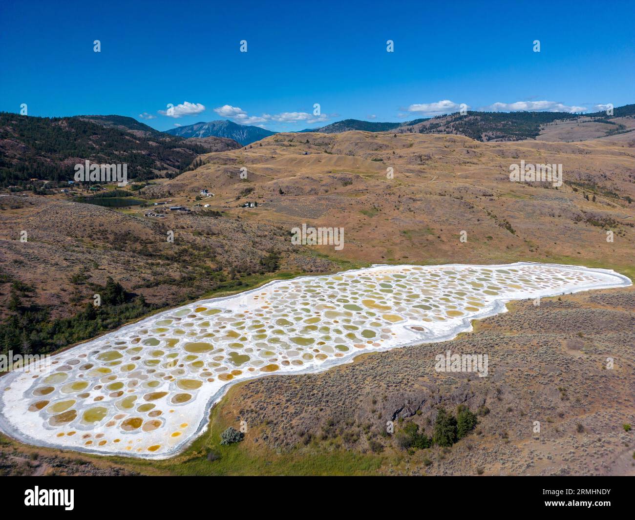 Spotted Lake is a saline endorheic alkali lake located northwest of