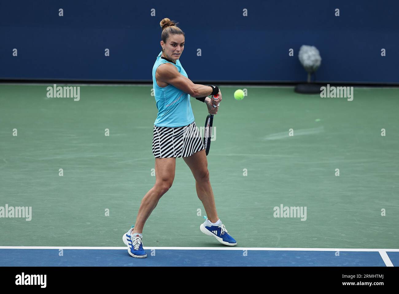 New York, New York, USA. 28th Aug, 2023. Maria Sakkari (GRE) in action during the 2023 US Open - Tennis Championships (Credit Image: © Mathias Schulz/ZUMA Press Wire) EDITORIAL USAGE ONLY! Not for Commercial USAGE! Stock Photo